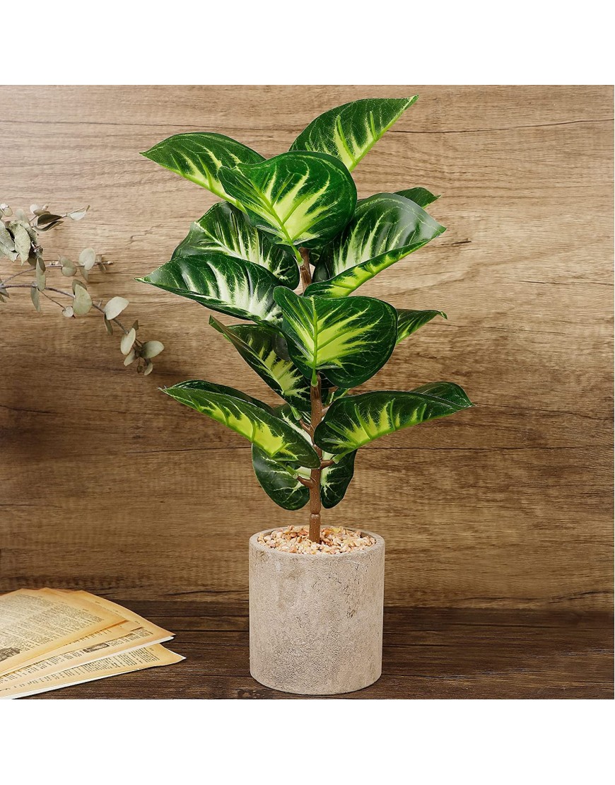winemana Artificial Palm Plants 17" Large Faux Turtle Leaf in Pots Fake Tropical Monstera Imitation Greenery for Home Kitchen Party Flowers Arrangement Indoor Decorations