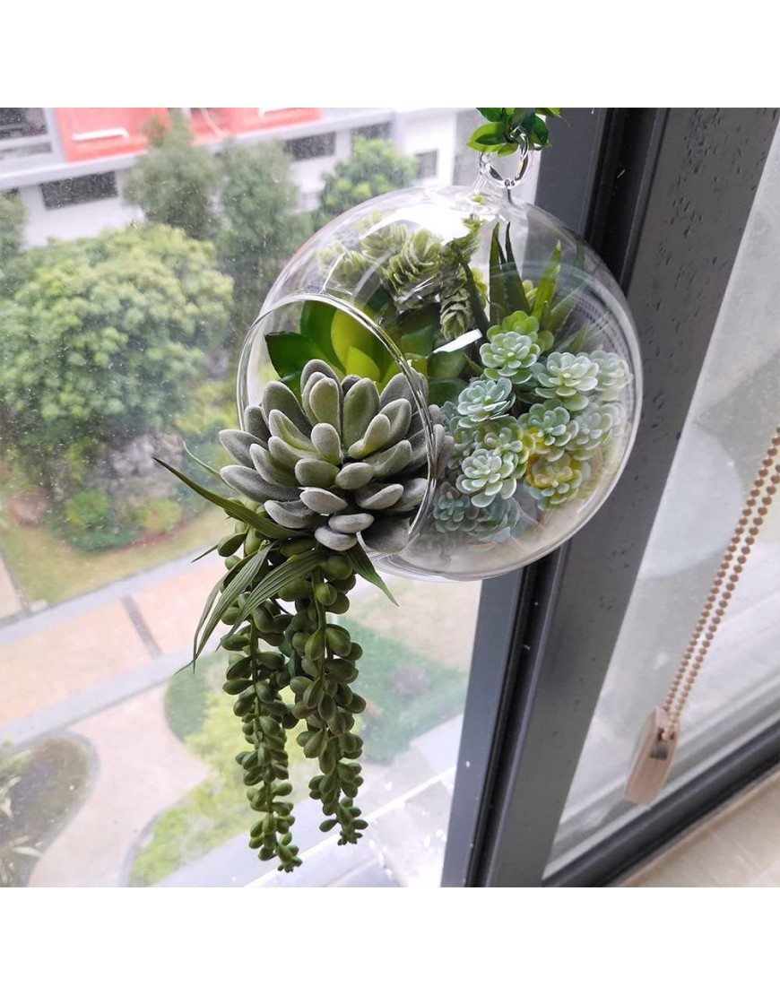 Winlyn 6 Pcs Unpotted Fake Succulents Assorted Faux Succulent in Different Green Artificial Hanging Succulents Textured Faux Succulent Pick Hanging String of Pearls Plant for Wedding Centerpieces