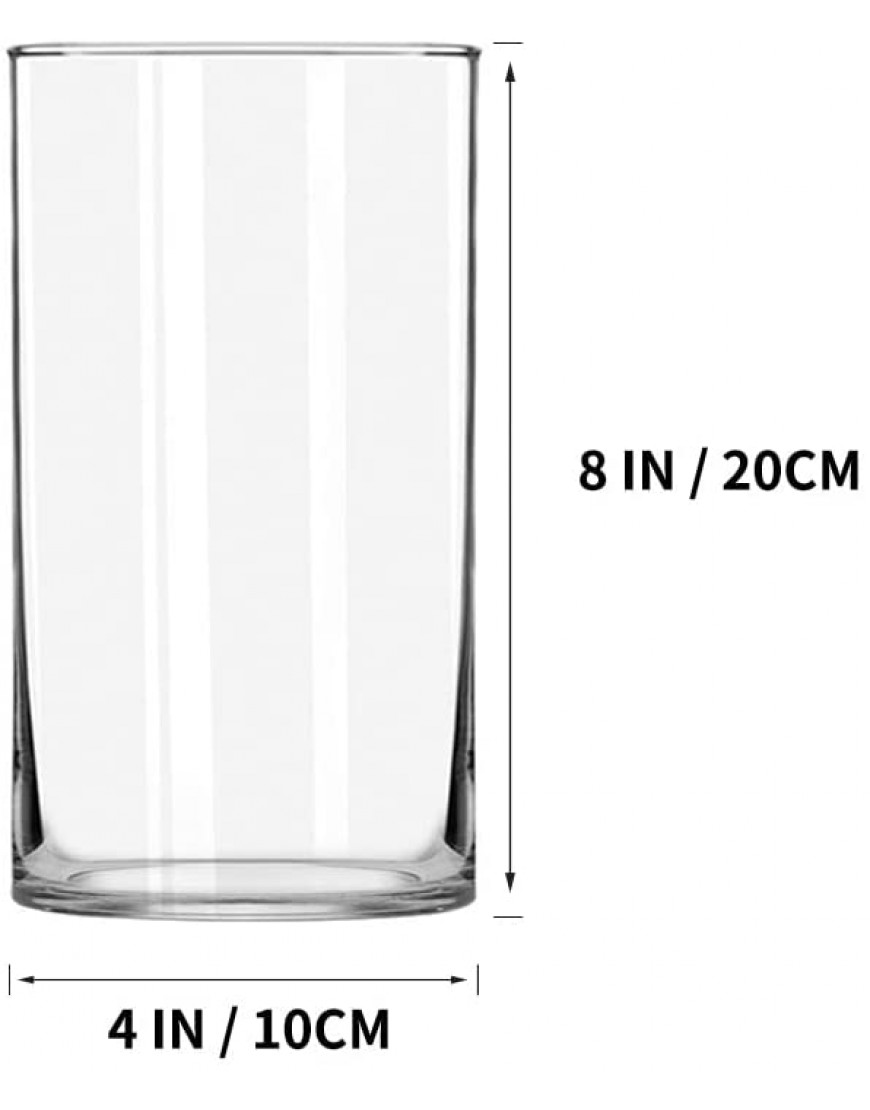3 Pack Clear Glass Cylinder Vases Table Flowers Vase,for Wedding Decrations and Formal Dinners 8 Inch