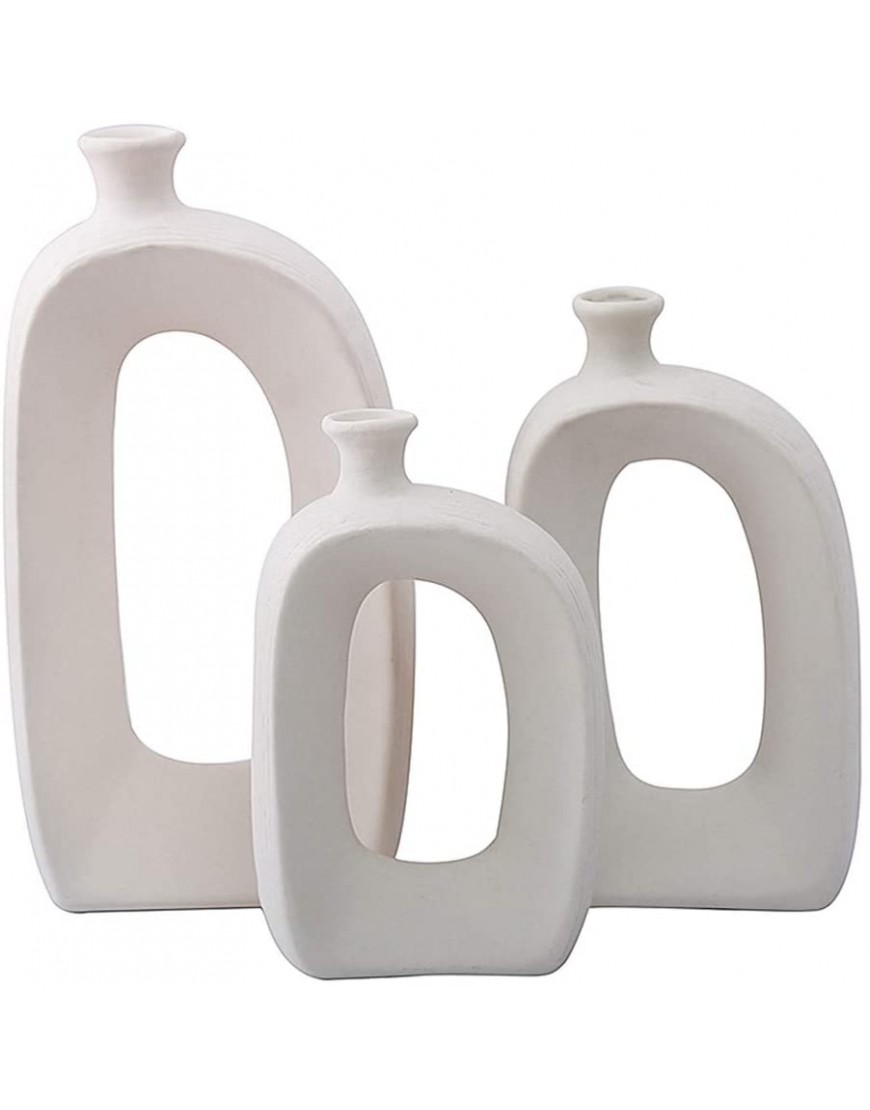 Anding White Ceramic Vase 3 Set Vases. Matte Design Modern Vase Decoration. Perfect Home Decoration Vase LY688set
