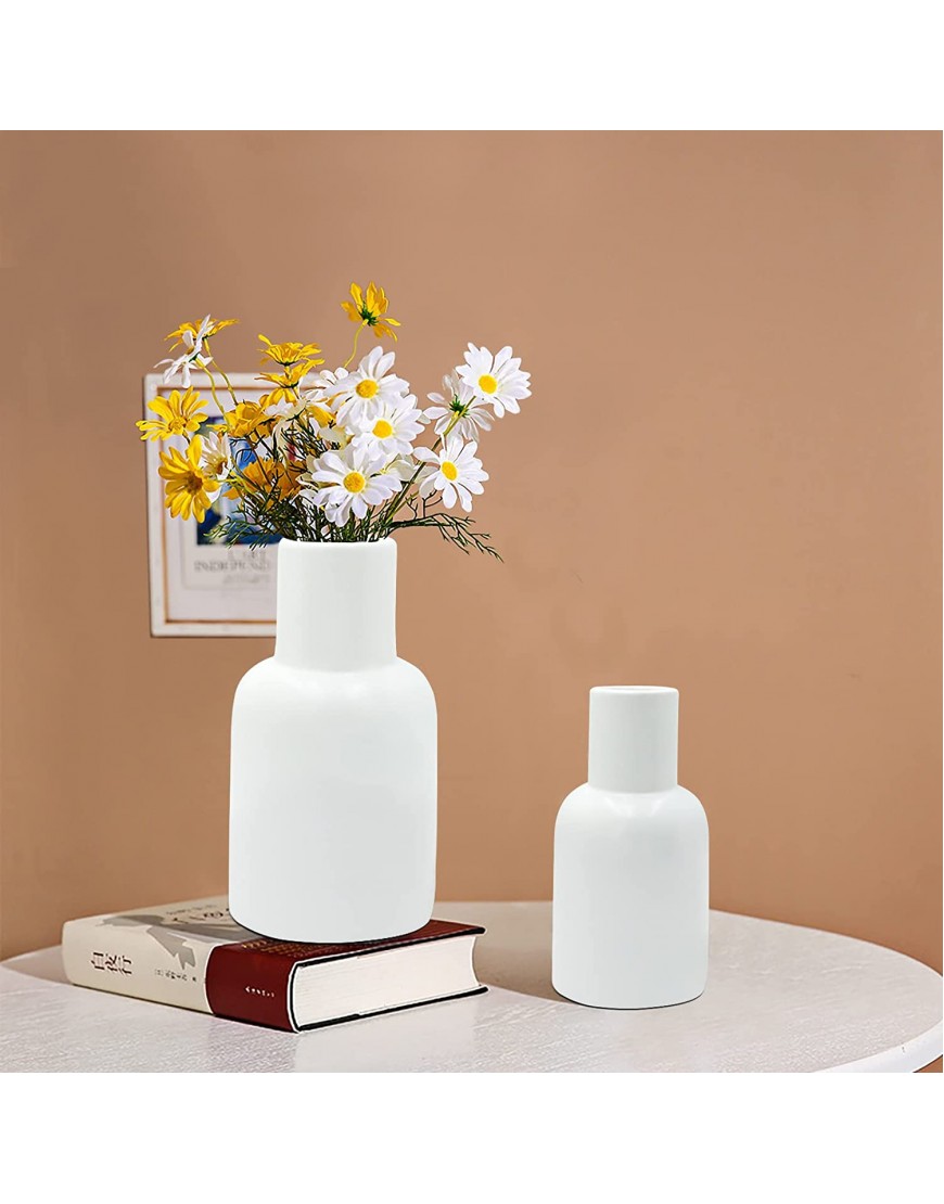 Ceramic Vases for Home Decor Set of 2 White Vases for Decor Modern Home Decor Vases for Decor Decor Vases for Centerpieces Ceramic Vase Vases for Flowers Decorative Vase White Ceramic Vase