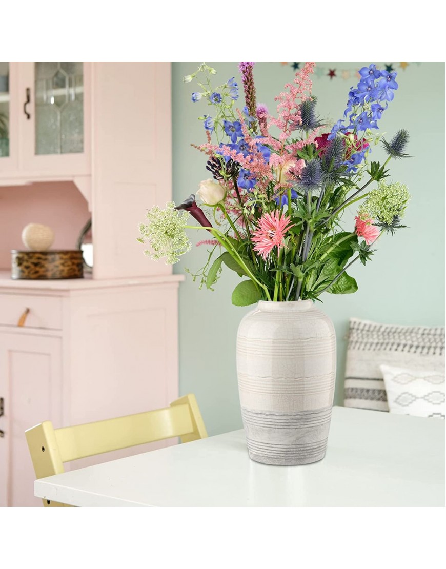 Decorative Ceramic Vases for Flower Two-Tone Boho Flower Vase for Flower Arrangement Table Centerpieces Living Room Home Decor Bedroom Shelf Fireplace