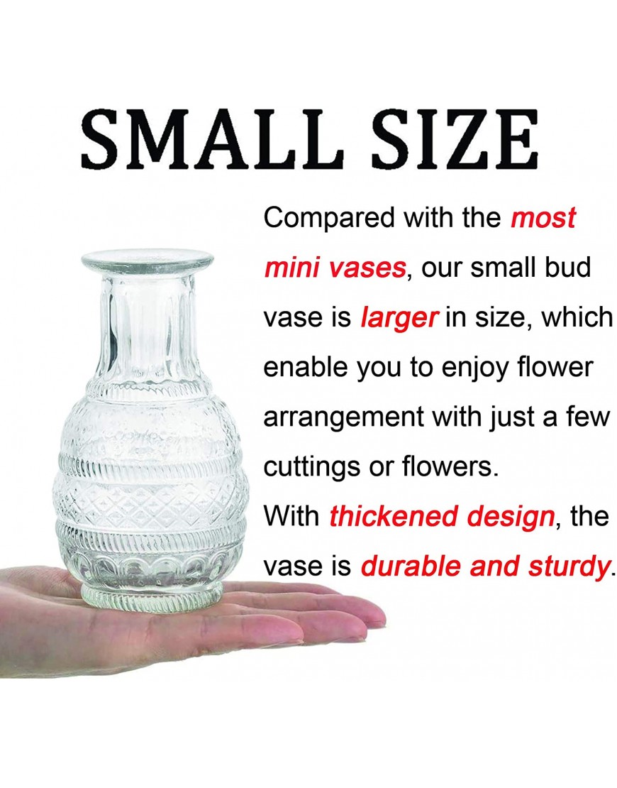 Glass Single Bud Vase Set of 10 Decorative Rustic Flower Vases Small Mini Table Halloween Decorations Floral Vase Barcelona Style for Home Decor Centerpieces Events Vintage Look