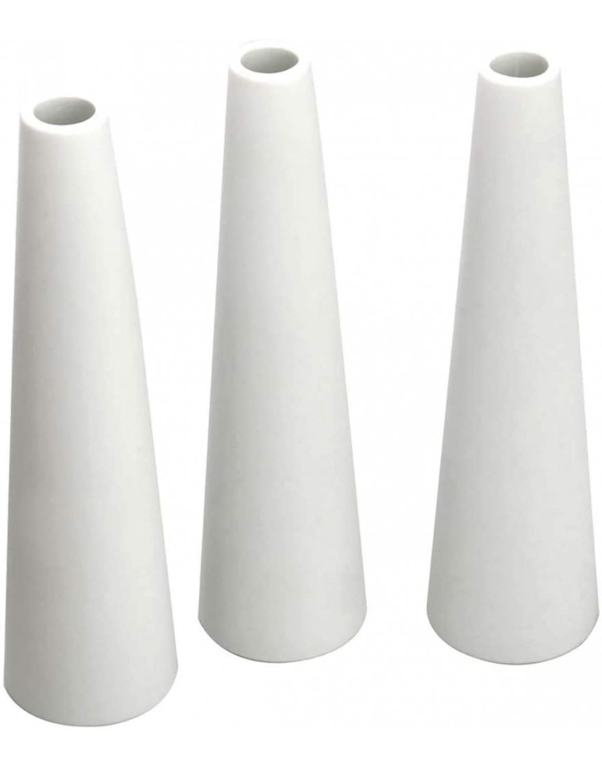 HOMOKUS White Ceramic Bud Vases Set of 3 Conic Small Bud Decorative Floral Vase Home Decor Centerpieces Connected Tubes White Vase Set