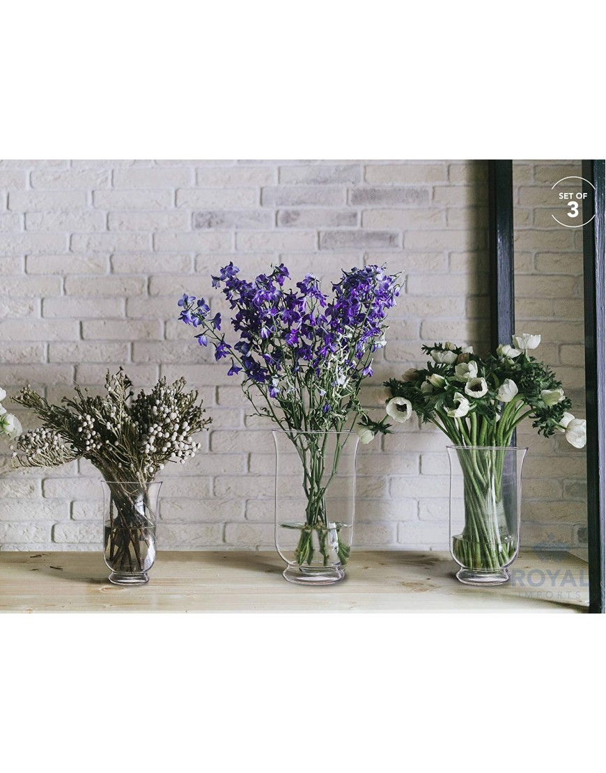 Hurricane Pillar Candle Holder Clear Glass Flower Vase Terrarium Succulent Planter Decorative Centerpiece for Home or Wedding 3 Pc Set 6 8 10