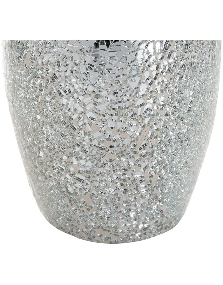 London Boutique Large Tall Vase Vases for Flowers Handmade Decorative Mosaic Glitter Vase Sparkled Glass Gift Present 15 and 12 Silver White Large 15