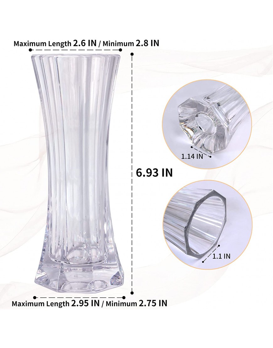 Mingbocheng Wide Mouth Acrylic Clear Vase Centerpiece Table Decorations Flower Vase Home Gifts Dinning Table Accessories Small Decor Items for Shelf
