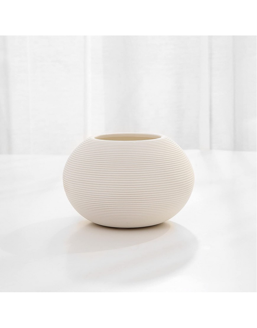 Modern Vase Set of 3 White Geometric Decorative Vases for Home Decor Mantel Area Table Centerpiece Event's White 3