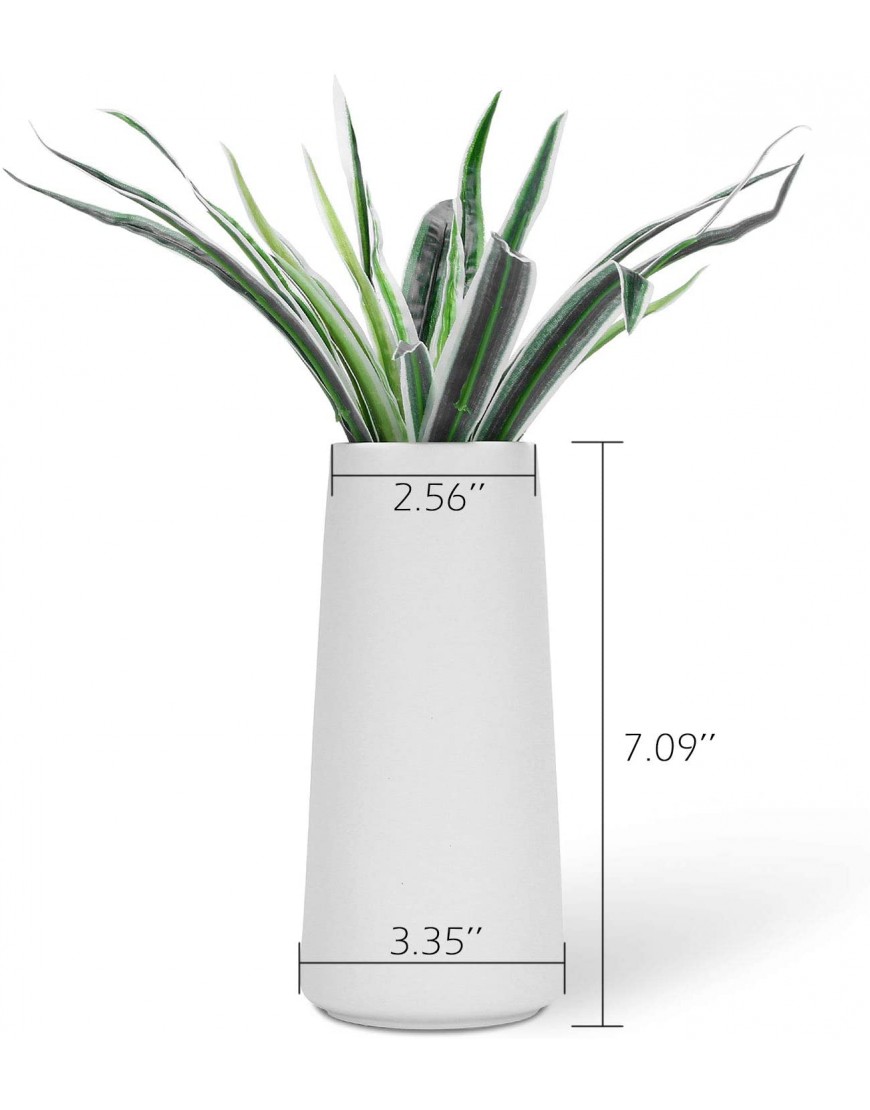VanEnjoy 7 High Desktop Minimalist White Ceramic Vases Home Office Decoration Frosting Finish Vase