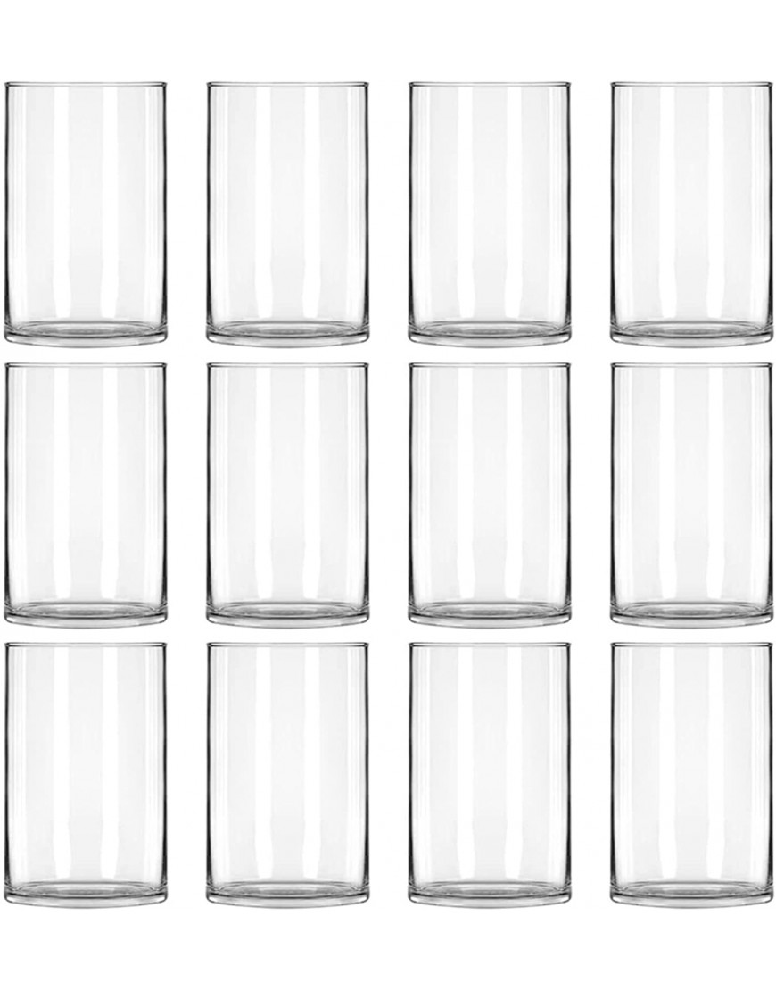 Waymind Clear Glass Cylinder vases，3.5” W x 6”H Round Flowers Vases Decorative Centerpieces for Home Events or Weddings,Party,Home,12 Pack