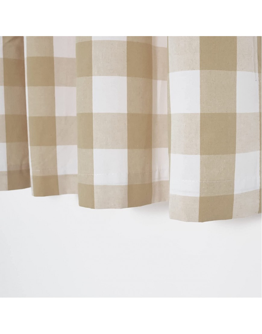Buffalo Check Curtains 72 inches Long Cotton Basement Beige and White Gingham Plaid Kitchen Window Curtain Panels Living Room Checker Drapes Bedroom Rod Pocket Window Treatment 2 Panels
