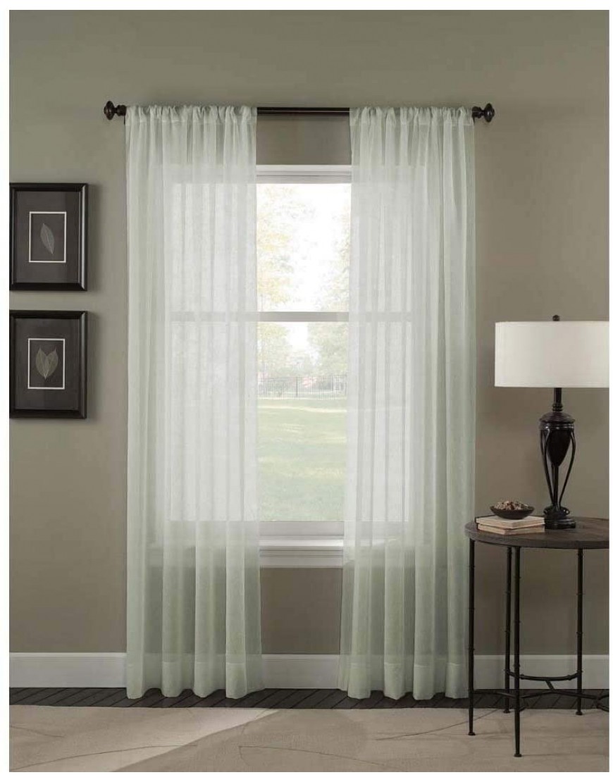 Curtainworks Trinity Crinkle Voile Sheer Curtain Panel 51 by 95 Oyster,1Q80410AOY