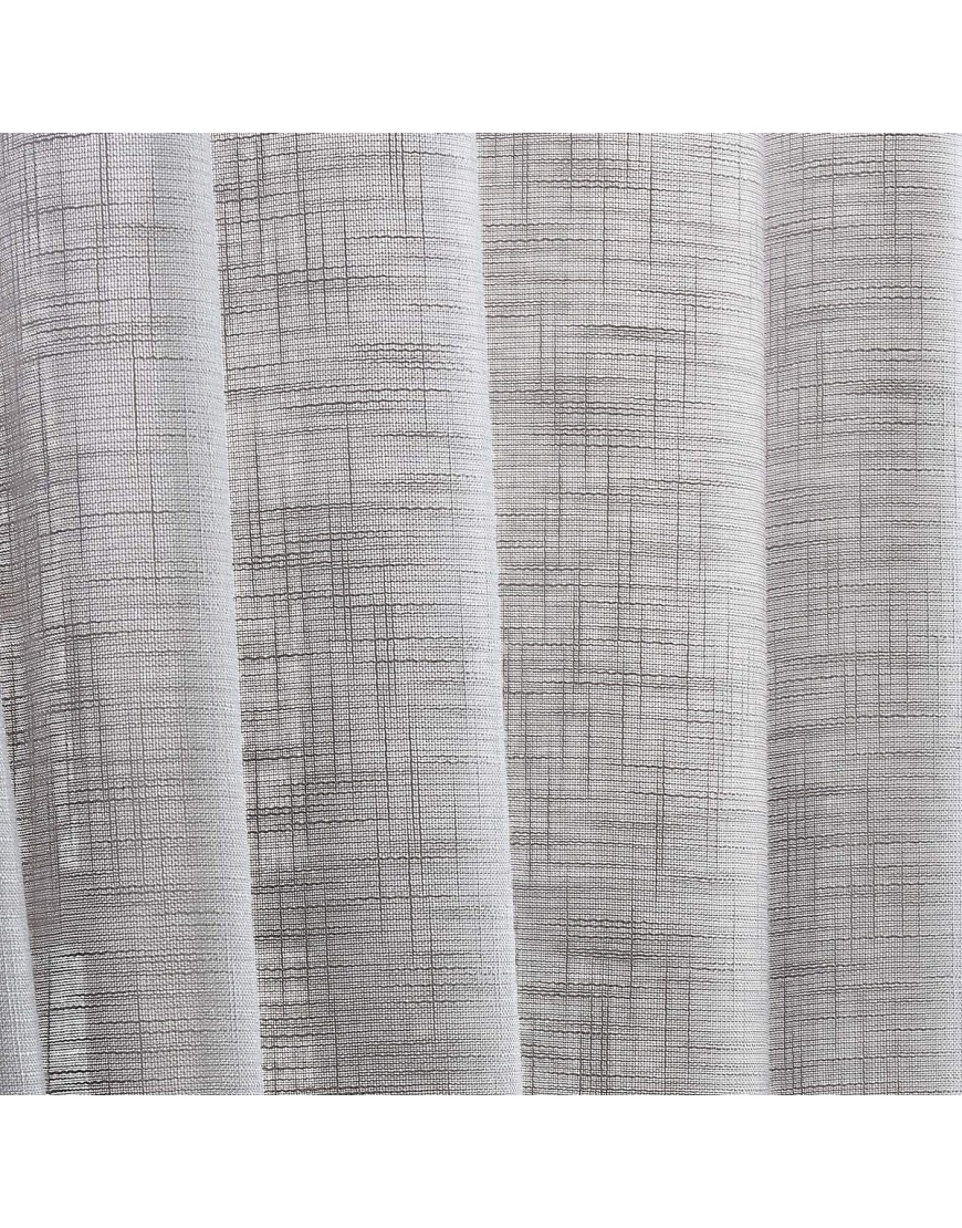 FMFUNCTEX Grey Sheer Curtains for Living Room Bedroom Linen Textured Semi-Sheer Window Curtain Drapes 84-inch Length 52”w 2 Panels Grommet Top