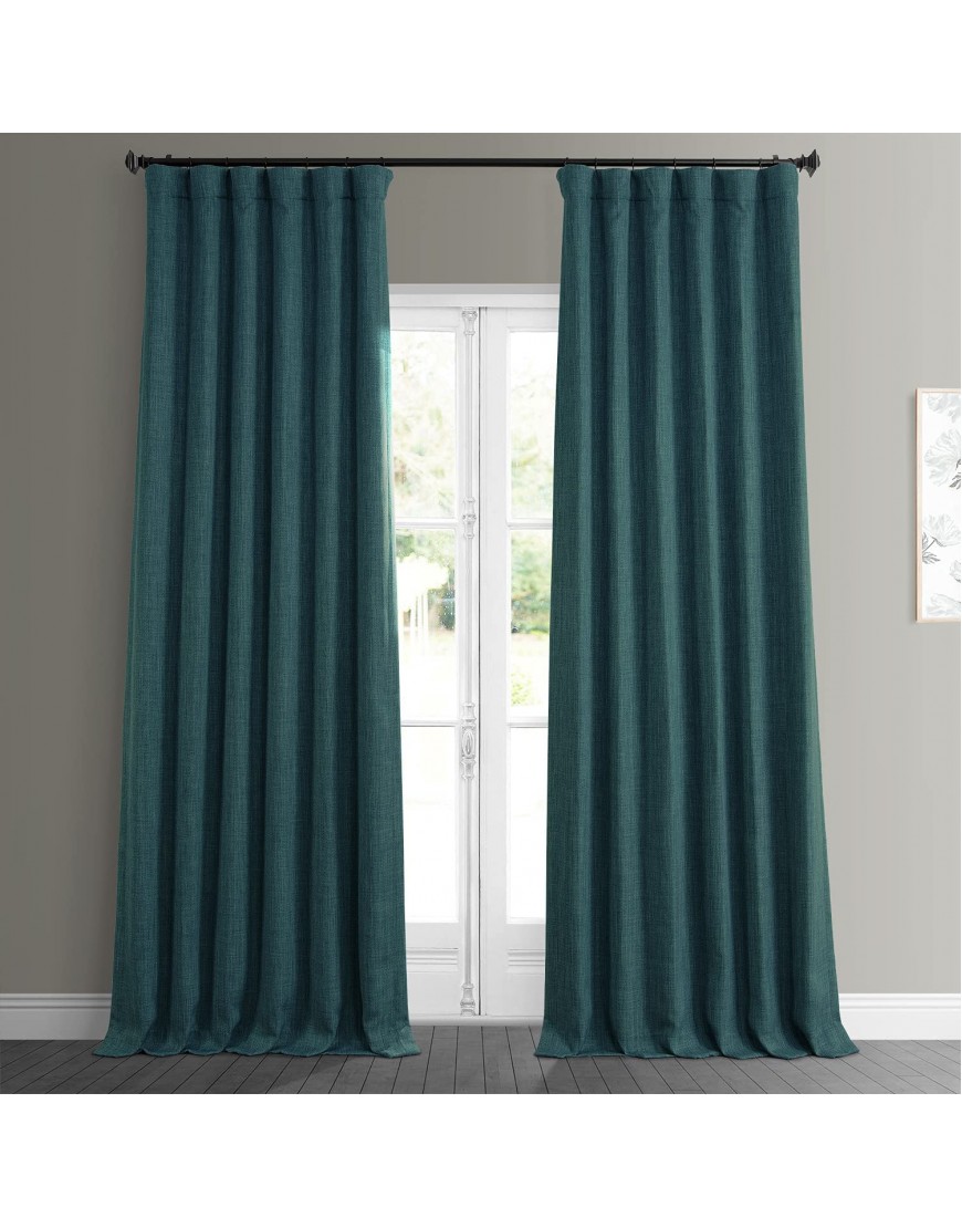 HPD Half Price Drapes Room Darkening Curtains 96 Inches Long 1 Panel BOCH-LN18523-96 Slate Teal