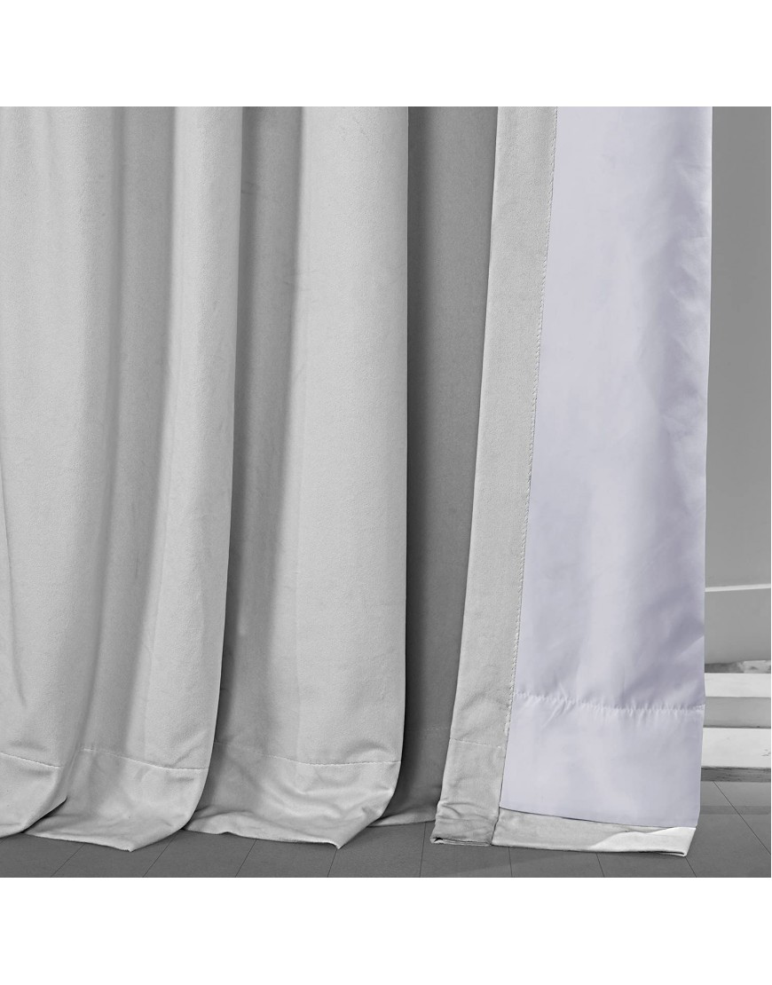 HPD Half Price Drapes Velvet Blackout Curtains For Living Room 25 X 96 Signature Pleated VPCH-110602-96-FP Porcelain White