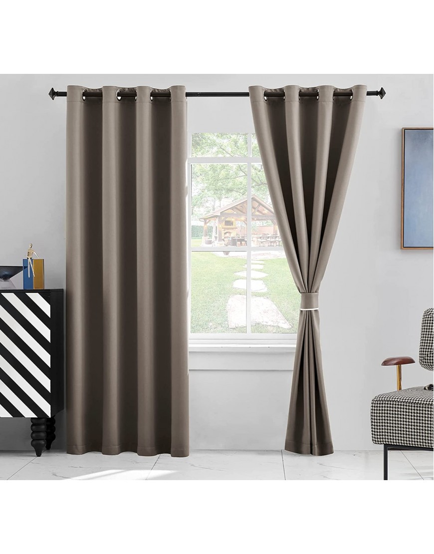 JIAXINYUAN Blackout Curtains Set of 2 Panels for Bedroom Living Room Infant Room Thermal Insulated Grommets Drapes Room Darkening Window Curtains,W42 x L63 Inch,Slate Grey