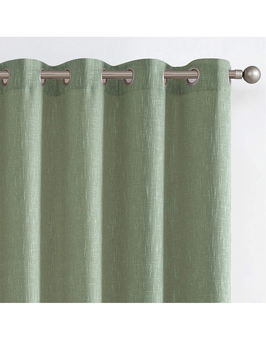 jinchan Linen Textured Sage Green Linen Look Curtains for Bedroom 84 Inches Length Window Treatments Drapes 2 Panels