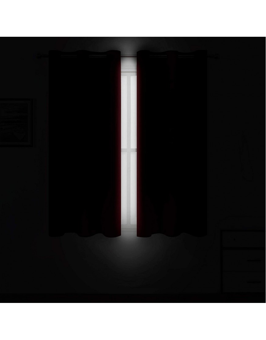 LEMOMO Red Curtains 52 x 84 Inch Long Blackout Curtains Set of 2 Panels Room Darkening Thermal Insulated Bedroom Curtains Drape