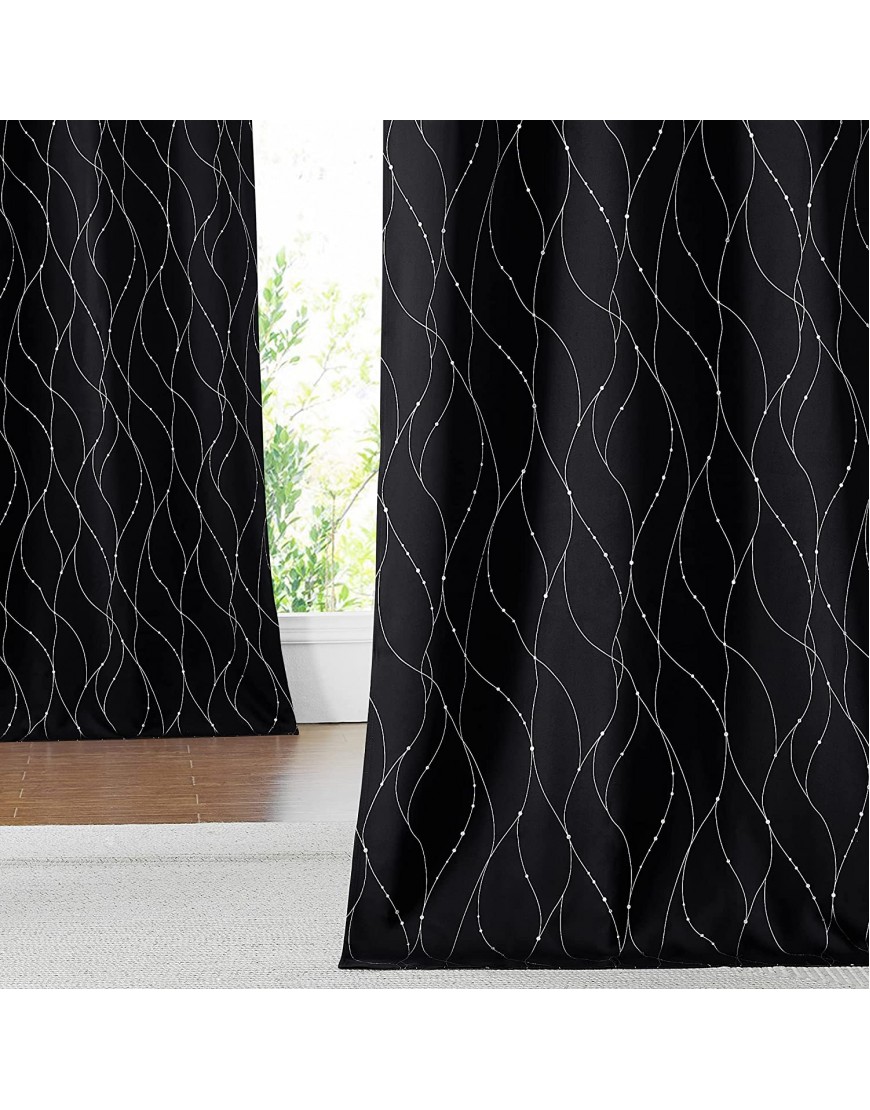 NICETOWN Blackout Curtain Panels 84 inches Light Reducing Thermal Insulated Solid Grommet Blackout Curtains Panels Drapes for Living Room Set of 2 52 inches by 84 Inch Black