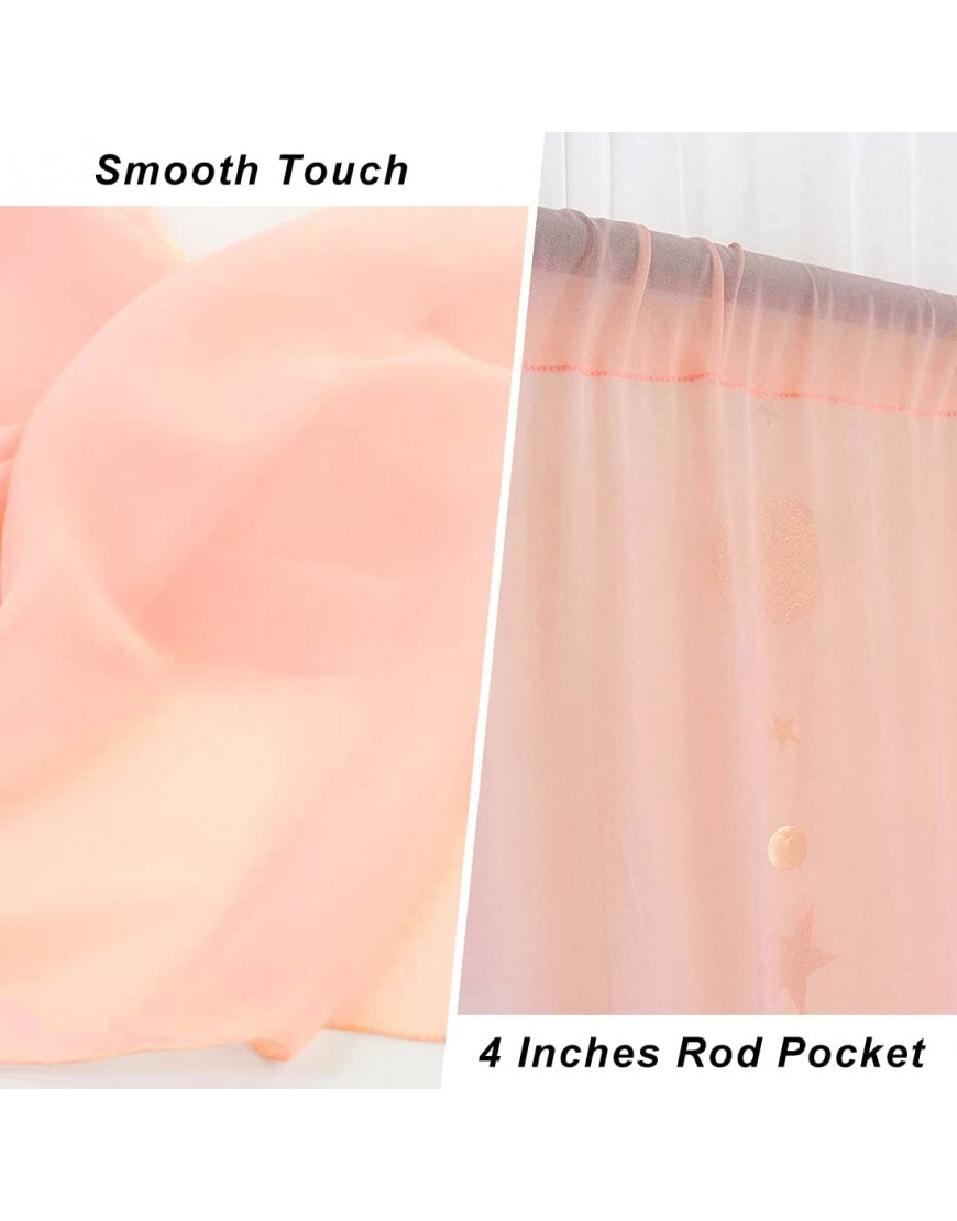 PartyDelight 9.8FT X 10FT Light Peach Chiffon Sheer Backdrop Curtain Drapes Wedding Arch Drapes for Wedding Birthday Party Banquet and Home Decorations.
