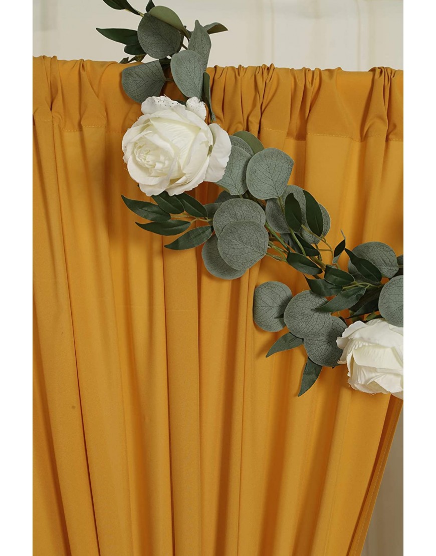 SHERWAY 2 Panels 4.8 Feet x 10 Feet Gold Photography Backdrop Drapes Thick Polyester Window Curtain for Wedding Party Ceremony Stage Decorations
