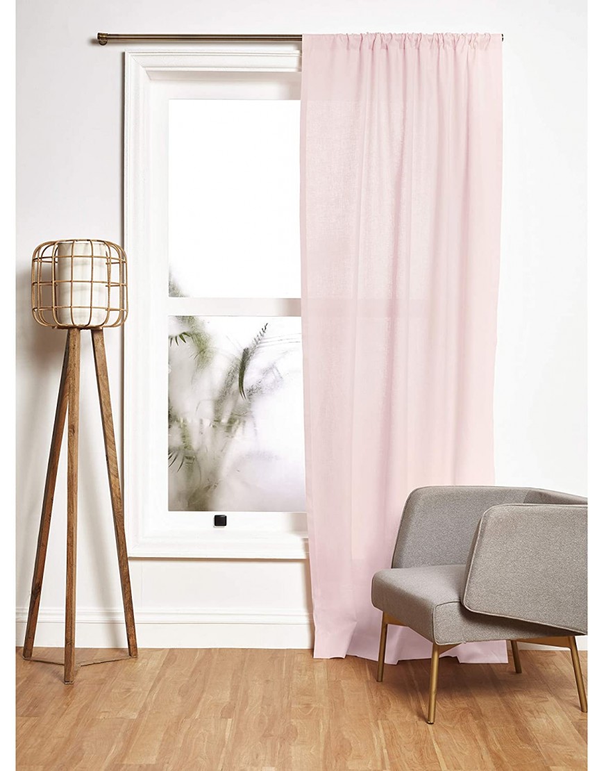 Solino Home 100% Linen Curtains – 52 x 108 Inch Pink Lightweight Rod Pocket Curtain 100% Pure Natural Fabric Window Panel – Handcrafted from European Flax