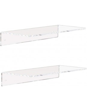 Acrylic Display Small Shelf 5mm Thick Floating Shelves Won't Fall-Off for Bedroom Living Room Bathroom -2Pack Clear