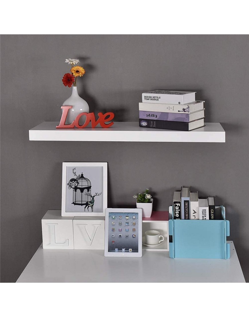 aimu Décor Floating Shelves ,Wall Mounted Modern Style Home Decor Ledge Shelf Space Saving Wall Shelves for Toilet Kitchen Office and More,White.