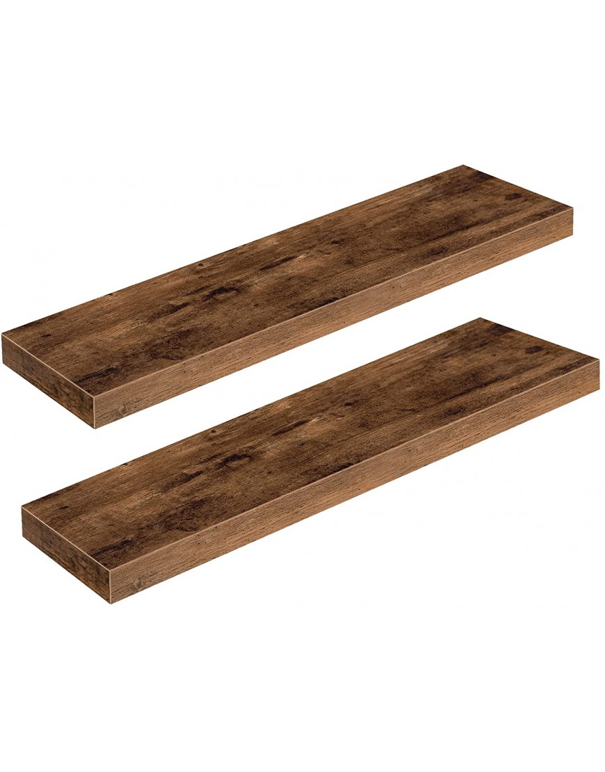 ALLOSWELL Floating Shelves Decorative Wall Shelf Set of 2 31.5 inch Long Hanging Shelves Easy to Install for Kitchen Living Room Bathroom Laundry Room Rustic Brown FSHR8001S2