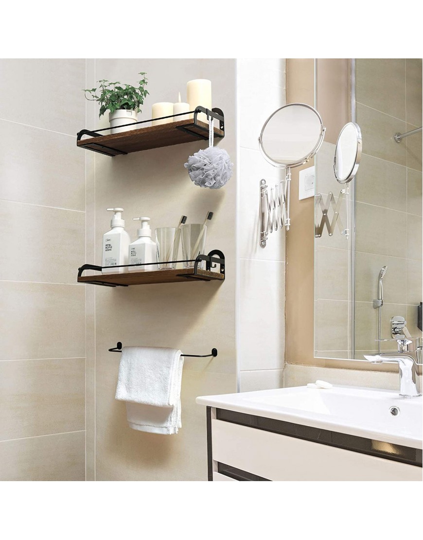 Bathroom Decor Bathroom Shelves with Towel Bar for Shower Floating Shelves Wall Mounted for Bathroom Organizer and Storage Spice Wine Coffee Shelves for Kitchen Wall Storage