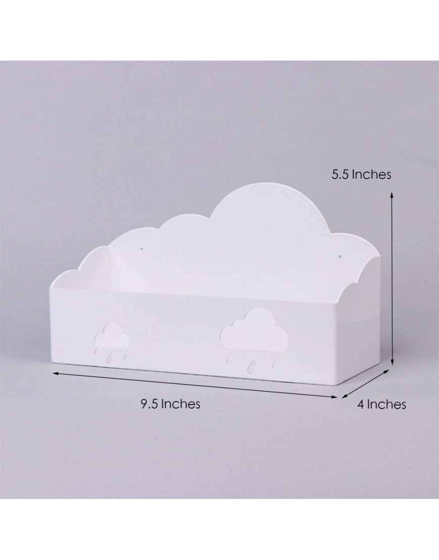 Bedside Shelf Organizer for Bed Wall Stick Plastic Bedside Floating Shelf Adhesive Phone Caddy for Dorm Rv Cloud