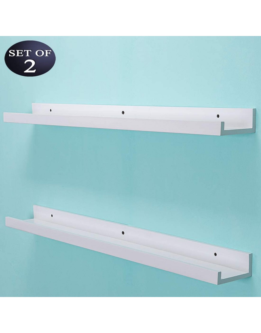 Floating Picture Shelves Denver Modern Wall Mount – Long Narrow Picture Ledge 36 Inch Set of 2 Mounting Hardware Included Pine