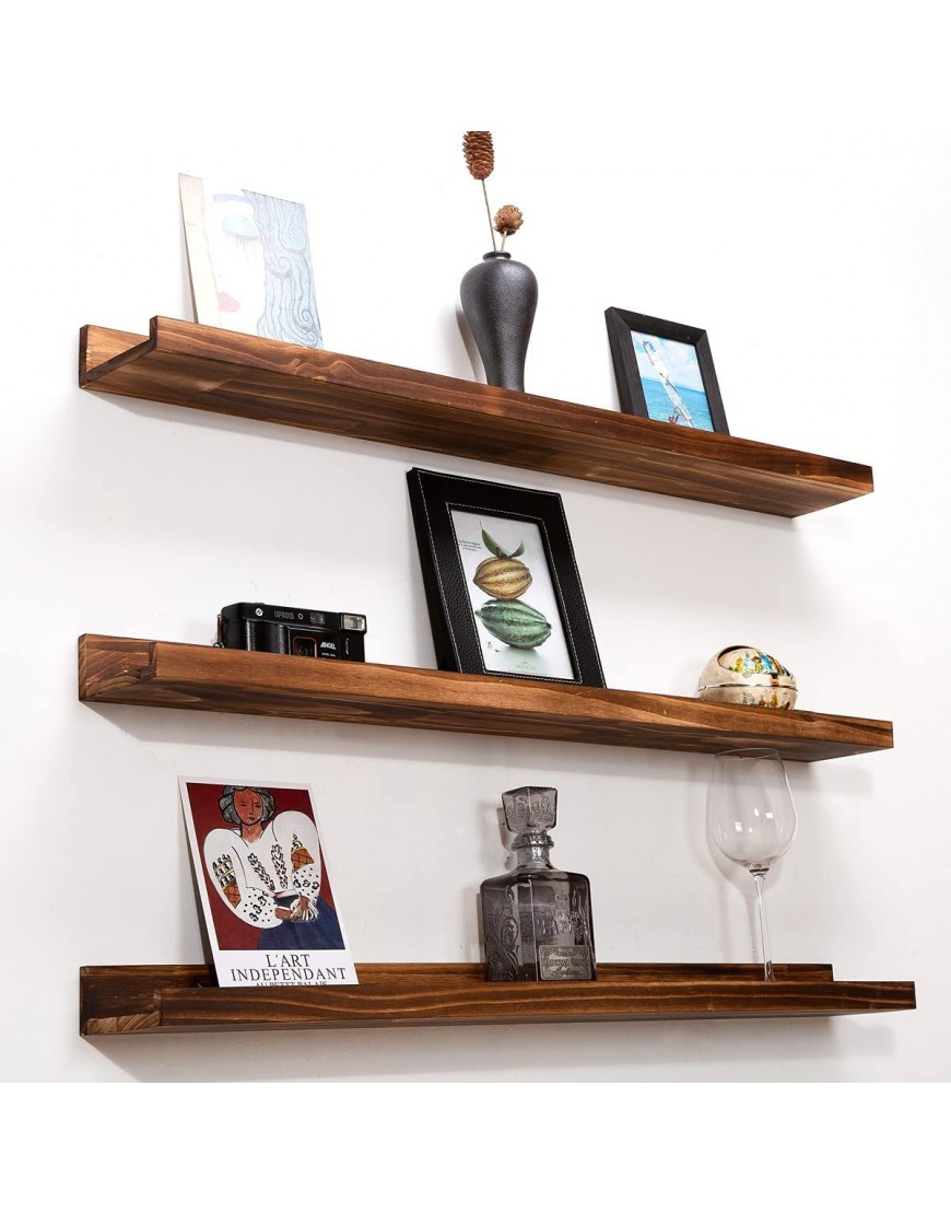 MBYD 36 Inch Floating Shelves Wall Mount Picture Ledge Wooden Wall Shelf for Bedroom Living Room Office Kitche Set of 3 Same Dimensions