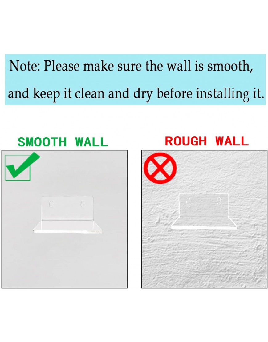 Small Adhesive Wall Shelves 3-Ledges Acrylic Display Shelf Flexible Use of Wall Space