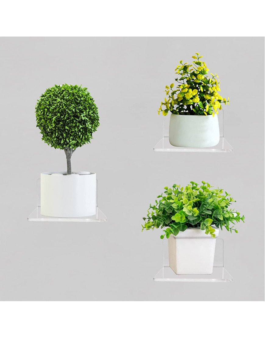Small Adhesive Wall Shelves 3-Ledges Acrylic Display Shelf Flexible Use of Wall Space