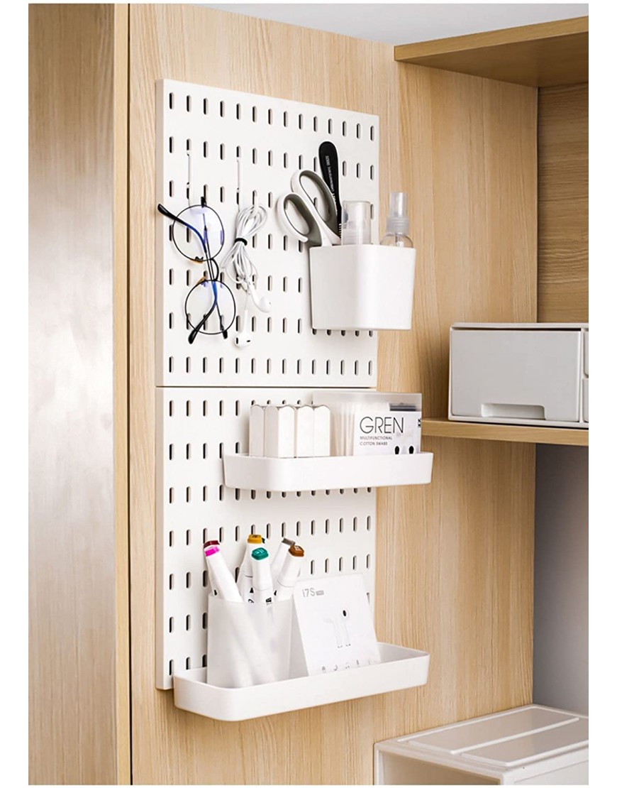 Socalsunny Pegboard Wall Organizer Kit 4 Boards 14 Piece Accessories Combination Hanging Peg Board Wall for Home Office | 22x22 White Pegs for Hanging