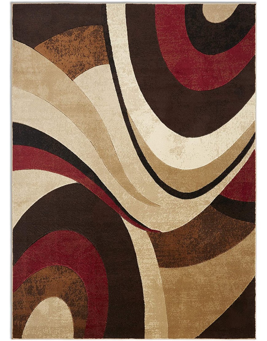 Home Dynamix Tribeca Slade Modern Area Rug Abstract Brown Red 7'10x10'6