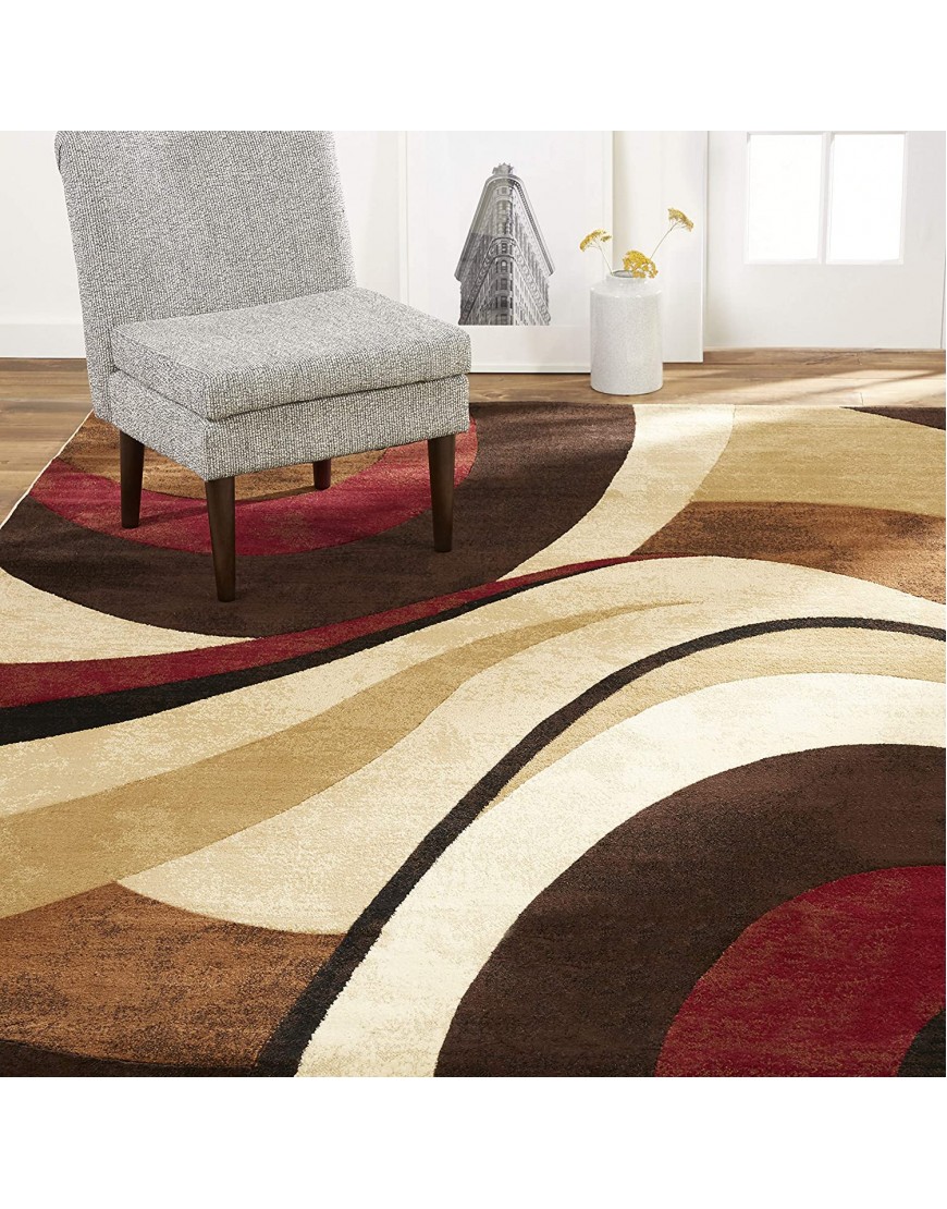 Home Dynamix Tribeca Slade Modern Area Rug Abstract Brown Red 7'10"x10'6"