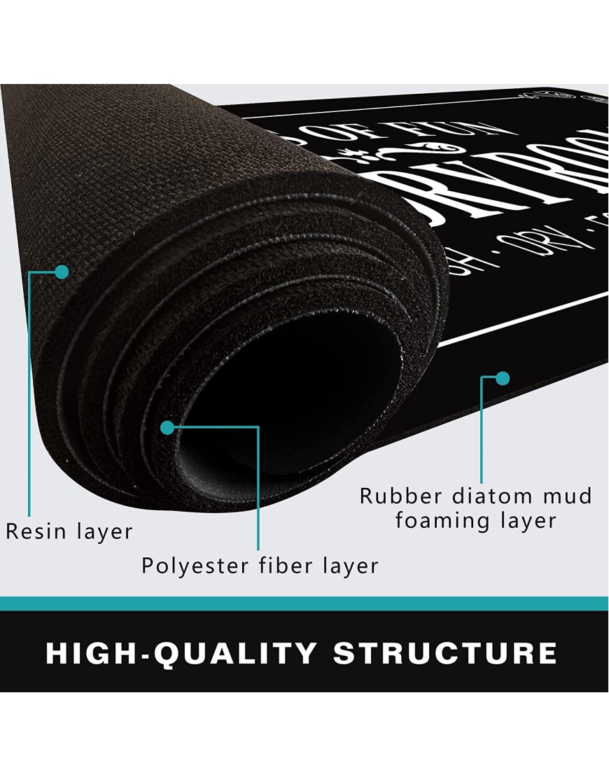 Kyteazr Laundry Room Rugs Decor Runner Rug for Laundry Room Mats for Floor Farmhouse Laundry Decor Non Slip Laundry Rug Anti Fatigue Cushioned Mat 59 x 20 Black