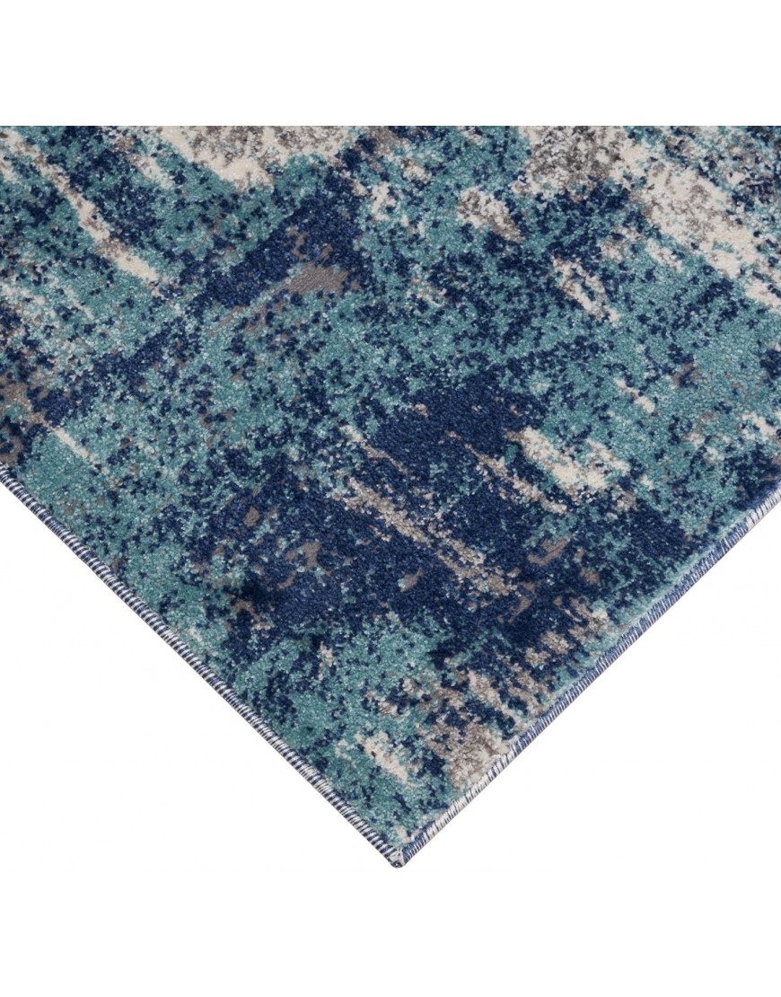 Luxe Weavers Rug 7680 Abstract Persian-Rugs, Stain Resistant Machine-Made Dark Blue Light Blue 8' x 10'