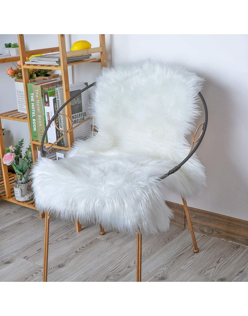 QHWLKJ Faux Sheepskin Fur Rug Soft Fluffy Carpets Chair Couch Cover Seat Area Rugs for Bedroom Sofa Floor Living Room