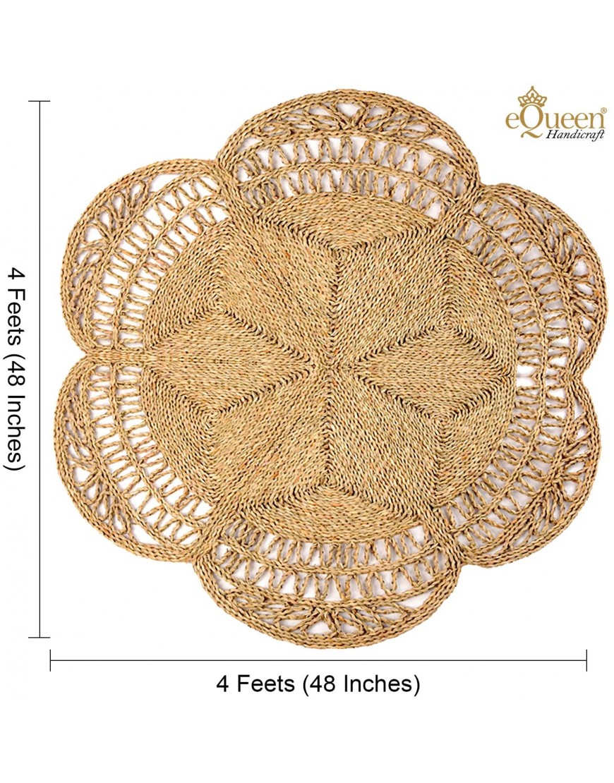 Round Rug 4ft Seagrass Rug for Area Rugs Rattan Decor Boho Carpets and Rugs Living Room and Dining Room Rugs for Under Table Farmhouse Area Rug Jute Rug Round Circle Rug 4ft