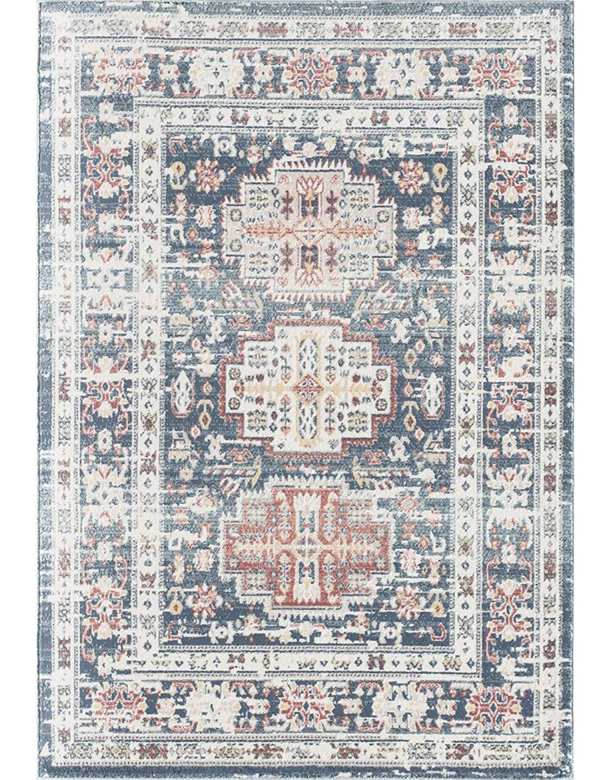 Rugs America Gallagher GL55C Prussian Sundara Vintage Transitional Blue Distressed Non-Shedding Living Room Bedroom Dining Home Office Area Rug 8'x10'