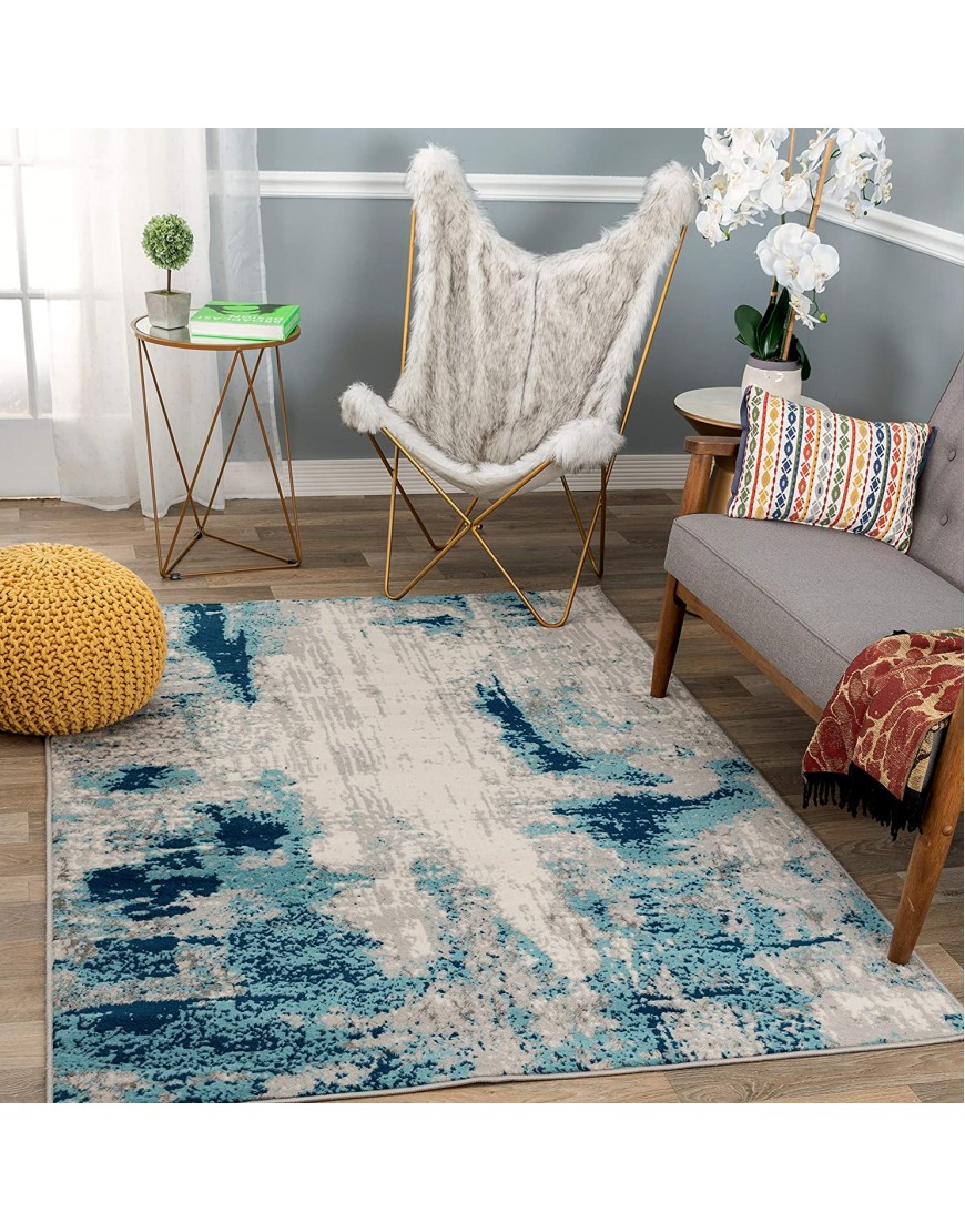 Rugshop Sky Collection Whimsical Abstract Area Rug 5' x 7' Blue