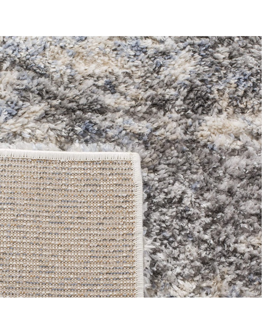 SAFAVIEH Berber Shag Collection BER219G Modern Abstract Non-Shedding Living Room Bedroom Dining Room Entryway Plush 1.2-inch Thick Area Rug 8' x 10' Grey Cream