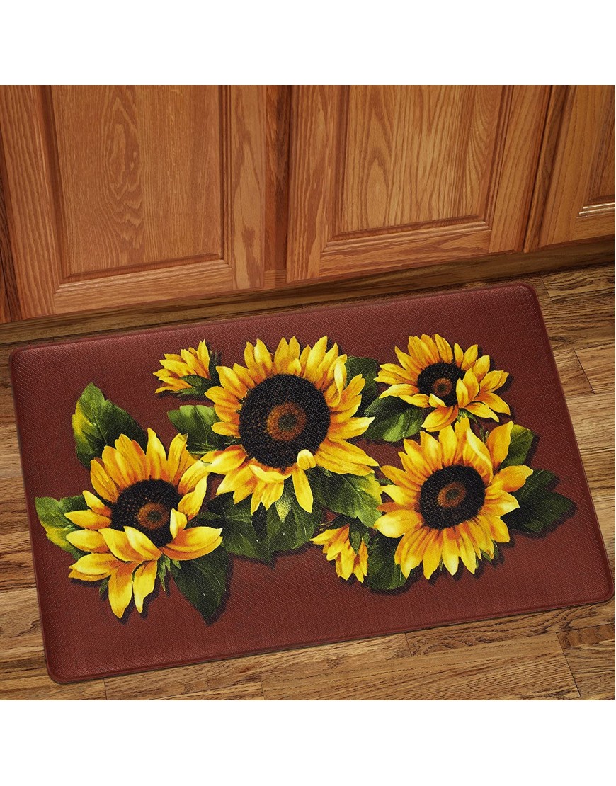 Sweet Home Collection Memory Foam Anti Fatigue Durable Non Skid Rug 30" x 18" Black Eyed Susan