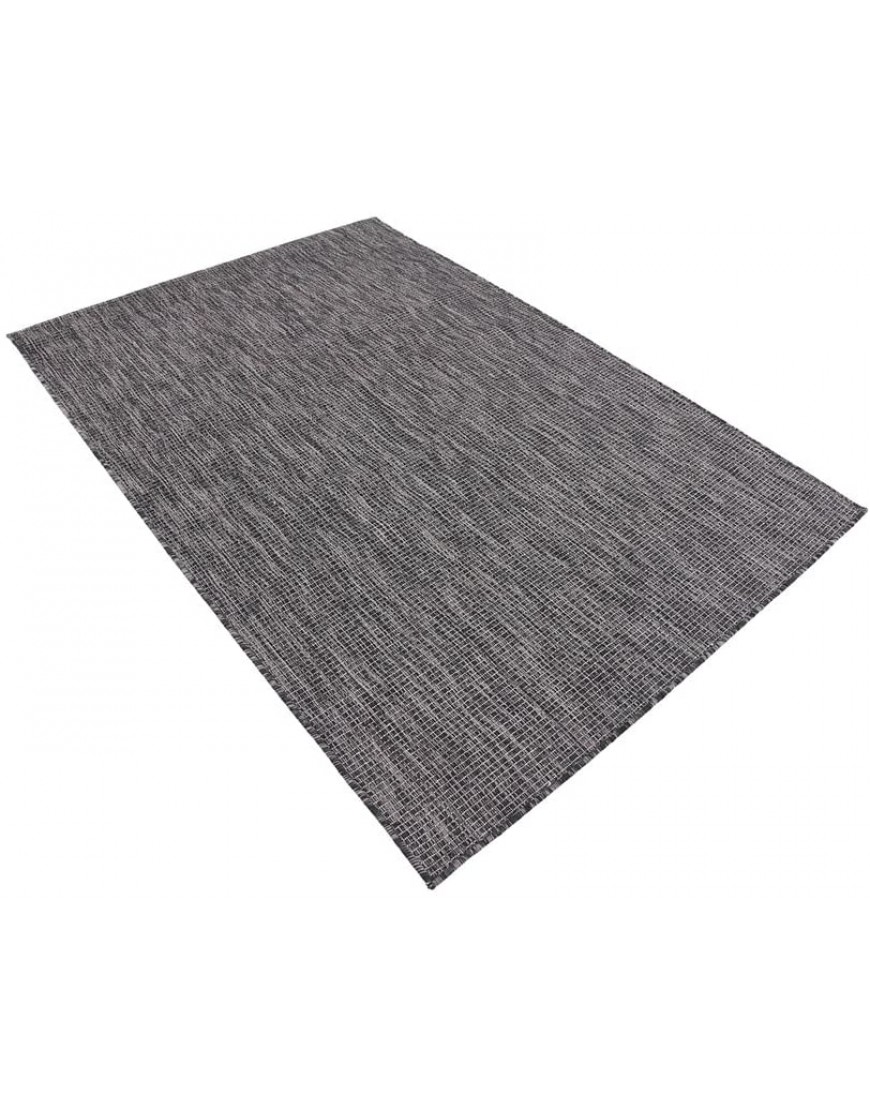 Unique Loom Collection Casual Transitional Solid Heathered Indoor Outdoor Flatweave Area Rug 4 ft x 6 ft Black Gray