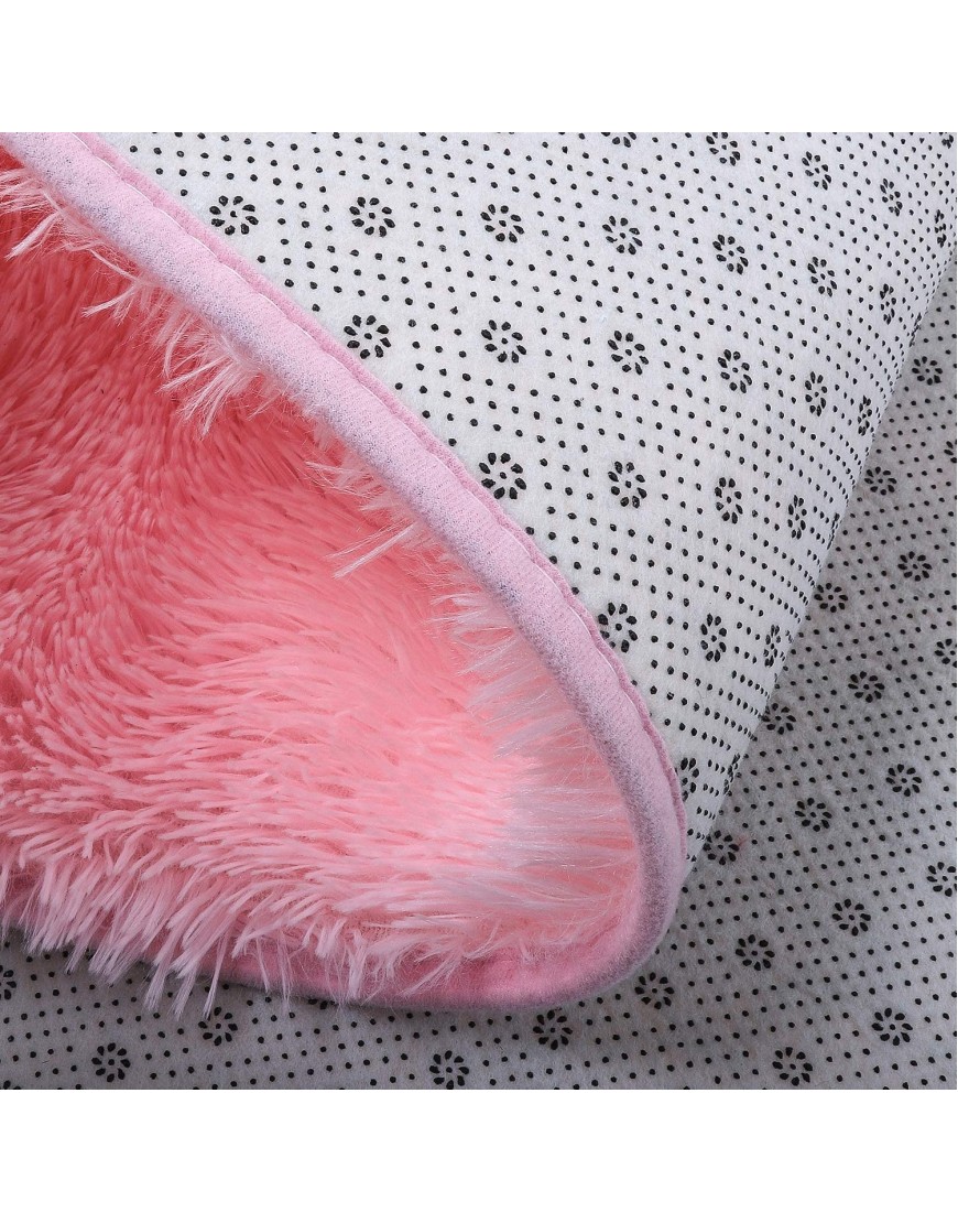 YOH Fluffy Pink Area Rugs for Bedroom Girls Rooms Kids Rooms Nursery Decor Mats 2.6’x5.3’