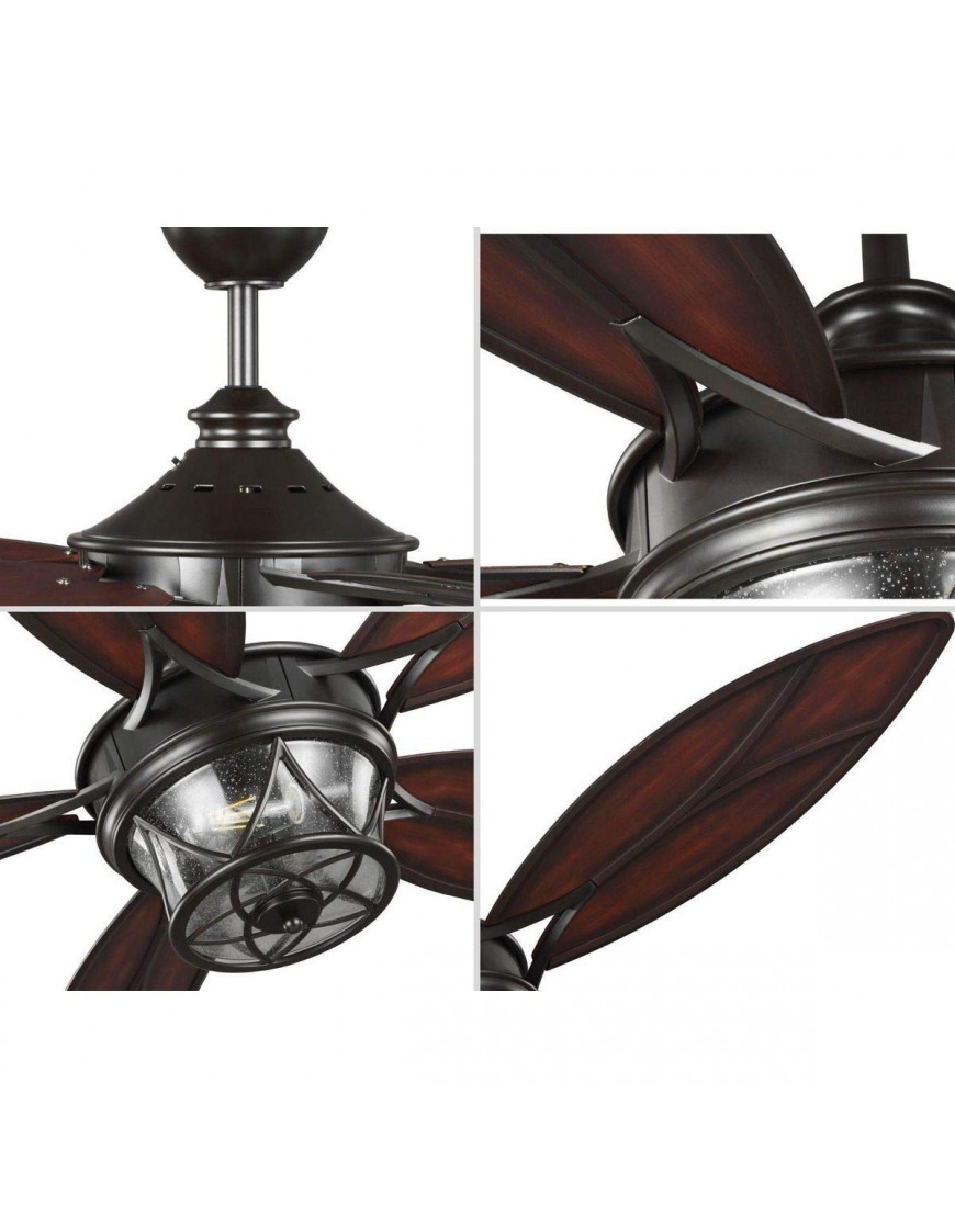 Alfresco Collection 54 Indoor Outdoor Five-Blade Architectural Bronze Ceiling Fan