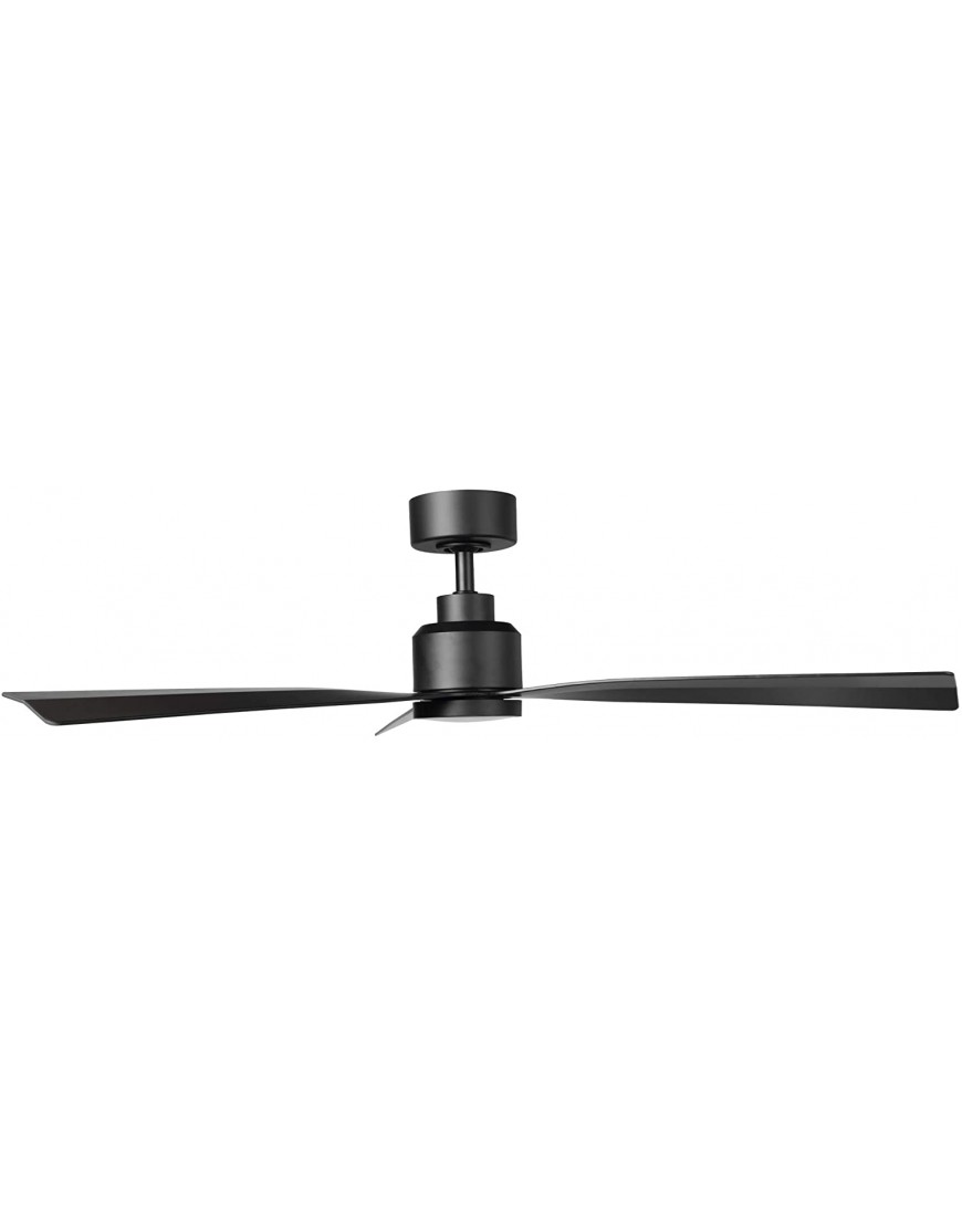 Clean Indoor and Outdoor 3-Blade Smart Ceiling Fan 54in Matte Black with 3000K LED Light Kit and Remote Control